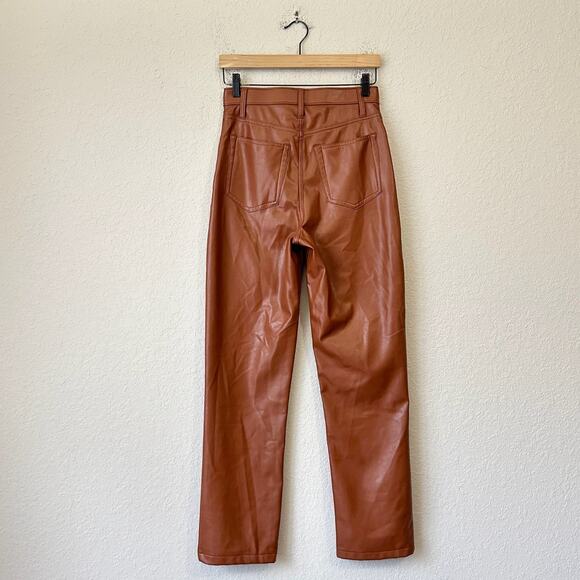 ABERCROMBIE & FITCH Curve Love 90s Straight Pants Brown Ultra HR - Picture 2 of 13